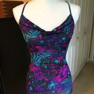 GUESS FLORAL RUCHED DRESS